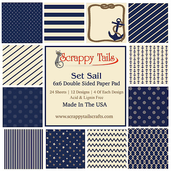 6x6 Set Sail Designer Pattern Paper Pad