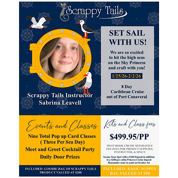 Scrappy Tails Crafty Caribbean Cruise Class Reservation Non-Refundable Deposit