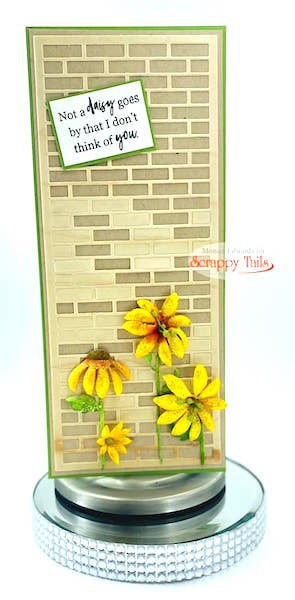Daisy Brick Wall Slimline Card