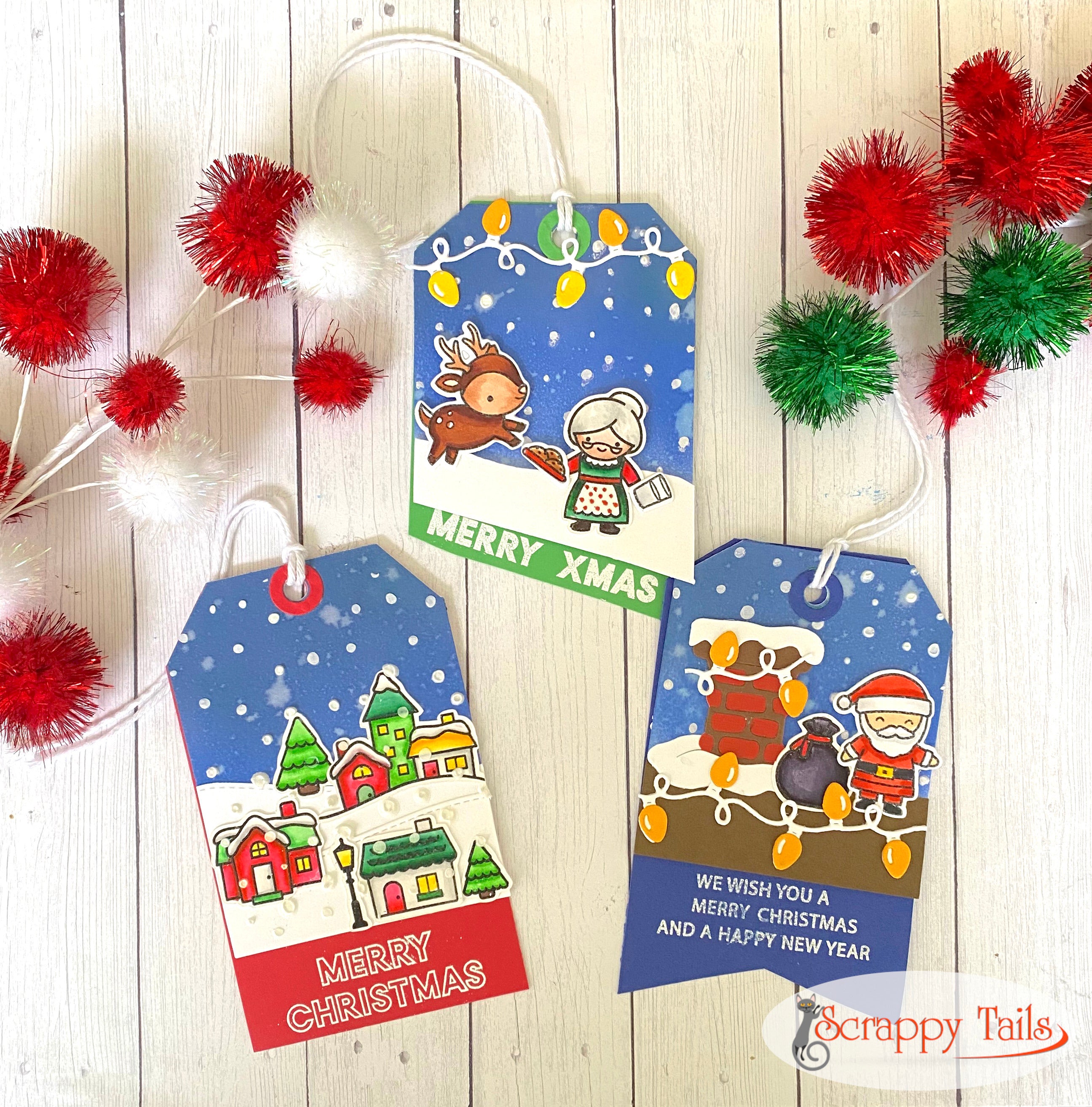 Texture Paste Christmas Tags | Holiday Card Series Day 7
