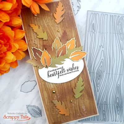 Assorted Fall Leaves Slimline Card