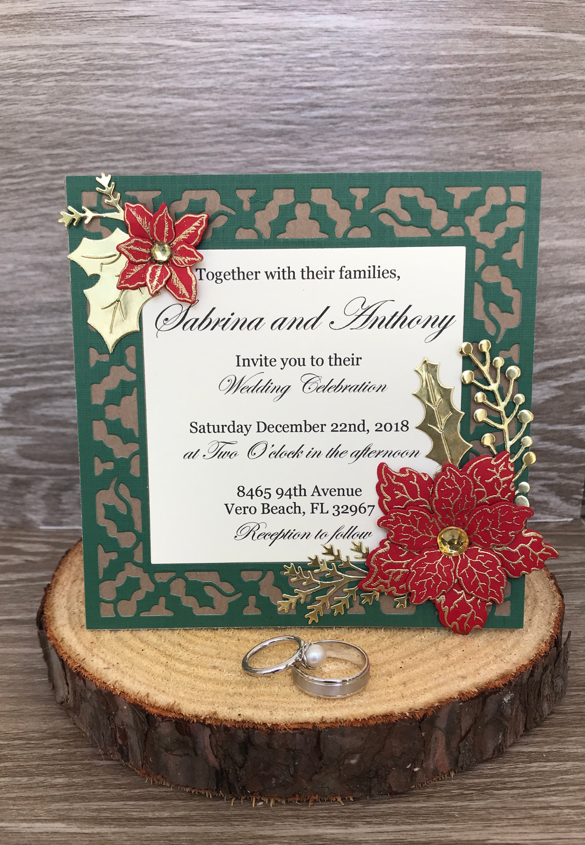 Rustic Christmas Wedding Invitations