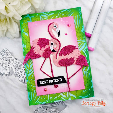 Sparkly Die Cut Flamingos