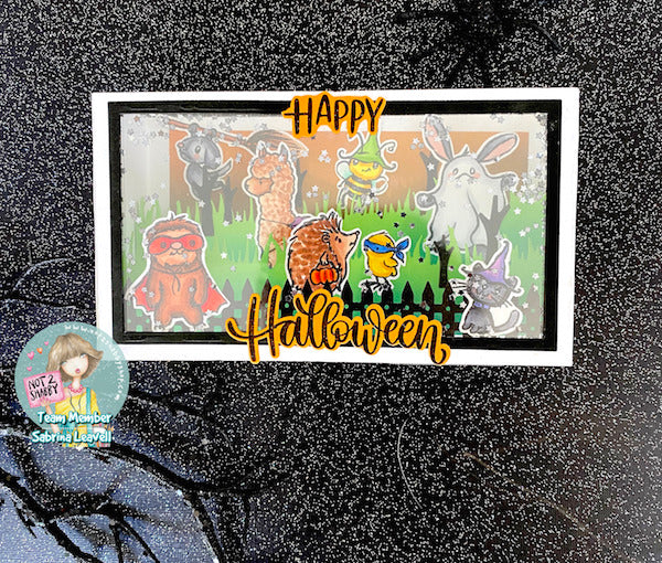 Halloween Slimline Shaker Shadow Box Card | Halloween Card Series Day 7