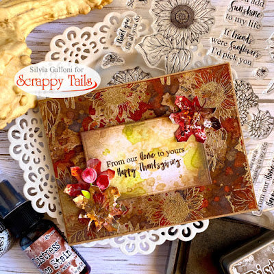Fall Card With Distress Sprays and Embossing Powder