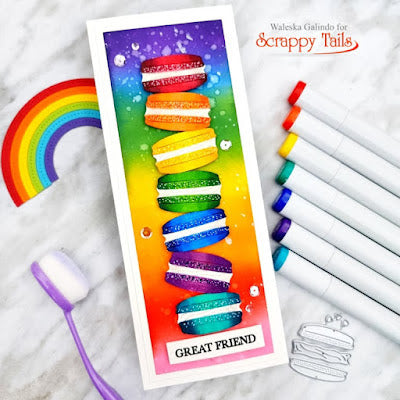 Rainbow Macarons Slimline Card