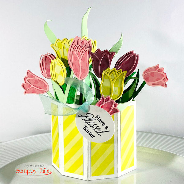 Outline Tulip Pop up Vase Card