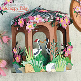 Japanese Cherry Blossom Mountain & Crane Add-On Metal Craft Die