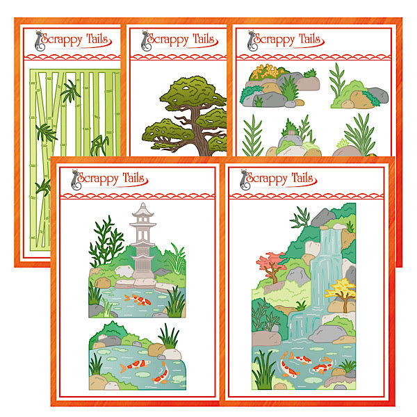Limited Time - Save 10% - 5 Piece Waterfall Koi Pond Metal Craft Die Bundle