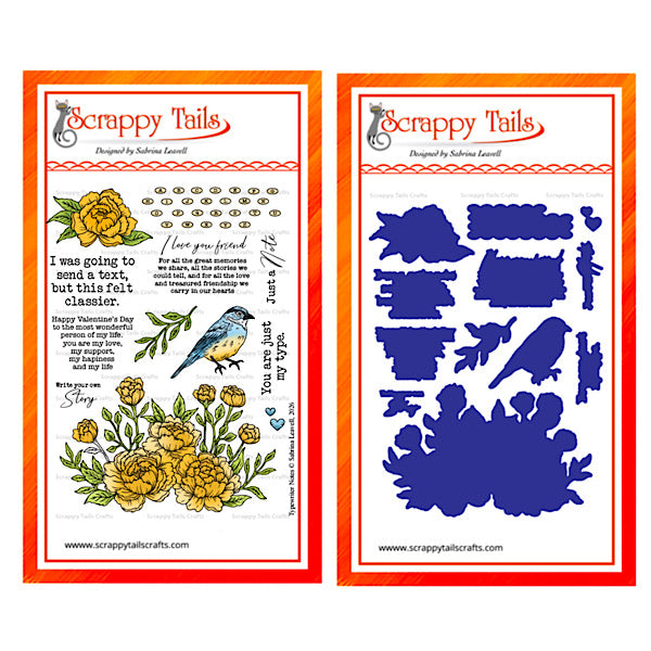 6x8 Typewriter Notes Stamp and Coordinating Die Bundle