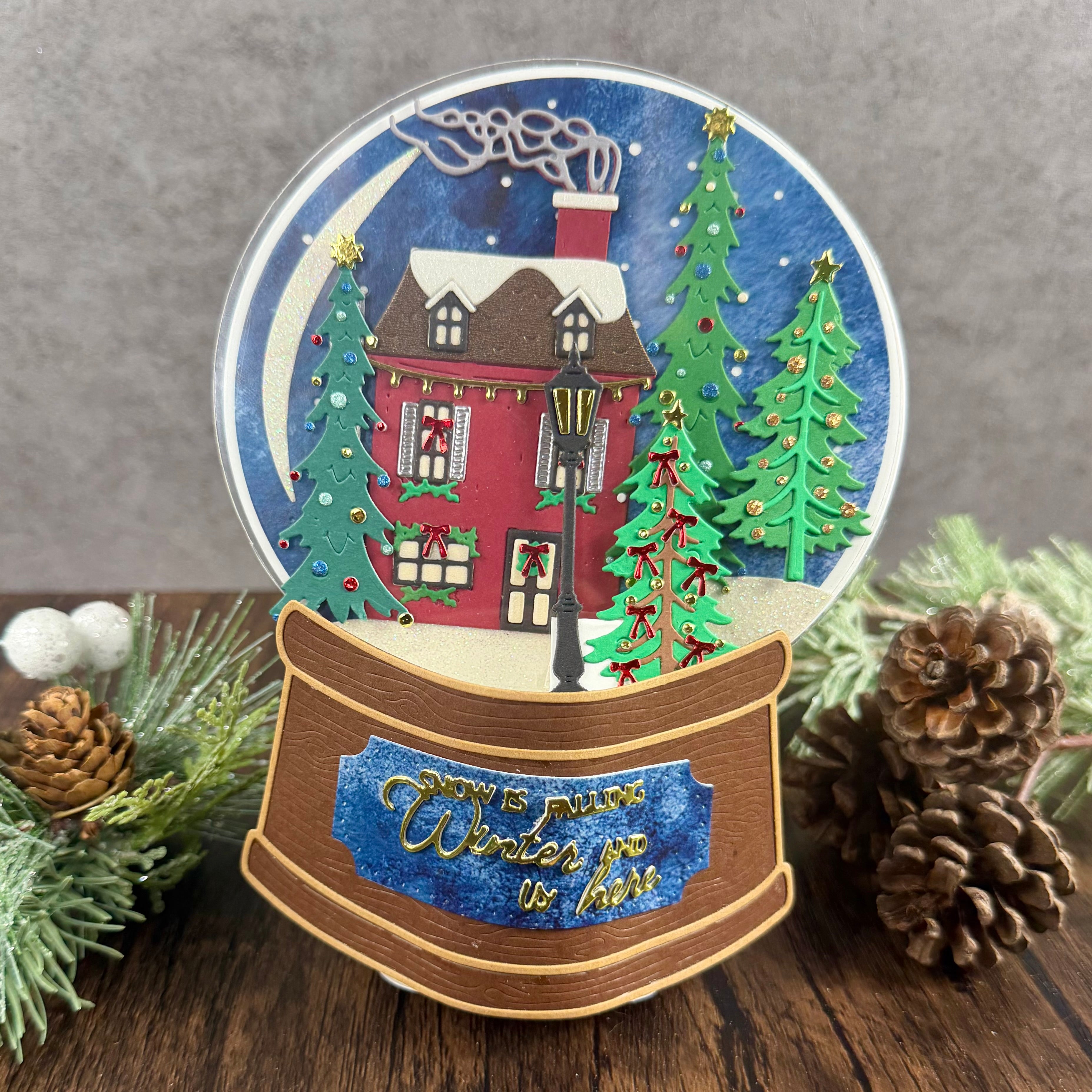 Snow Globe Victorian Christmas House Add-On Metal Craft Die