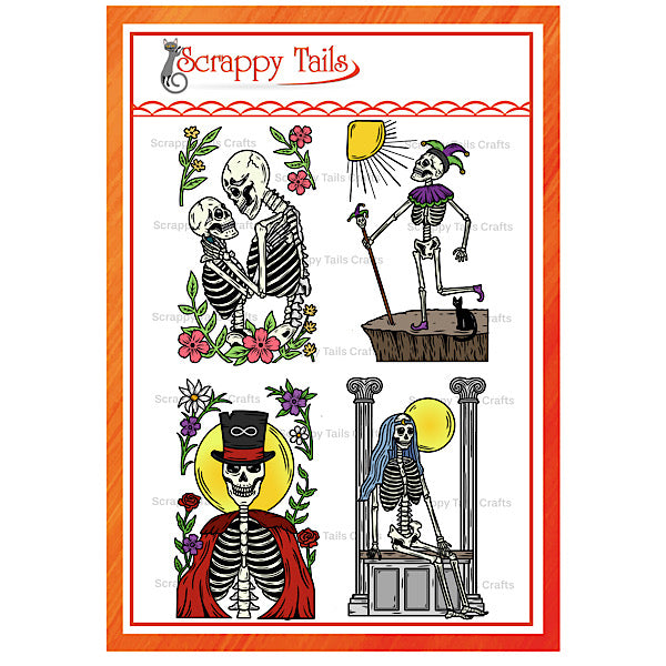 6X8 Tarot Skelly Coordinating 5 Layer Stencil