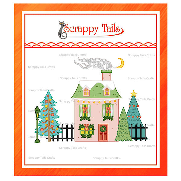 Snow Globe Victorian Christmas House Add-On Metal Craft Die