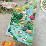 PREORDER SHIPPING 5/28 Waterfall Koi Pond Side-Wings Trifold Add-On Metal Craft Die