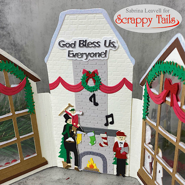 Christmas House Brick Background Metal Craft Die
