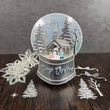 Snow Globe Church & Snowman Add-On Metal Craft Die