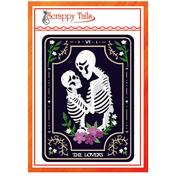 A7 Skeleton Lovers Tarot Card Cover Plate Metal Craft Die