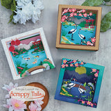 Japanese Cherry Blossom Bridge & Lantern Add-On Metal Craft Die