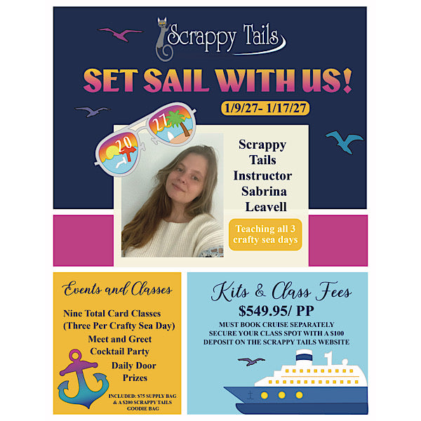 2027 Scrappy Tails Crafty Caribbean Cruise Class Reservation Non-Refundable Deposit