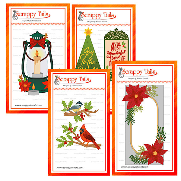 Limited Time Save 10% - 4 Piece “Poinsettia Pop Up Tunnel Card Bundle”