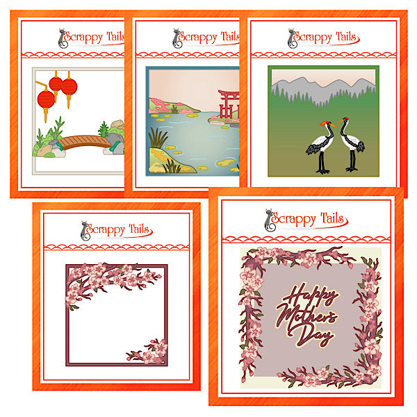 Limited Time - Save 10% - 5 Piece Japanese Cherry Blossom Metal Craft Die Bundle