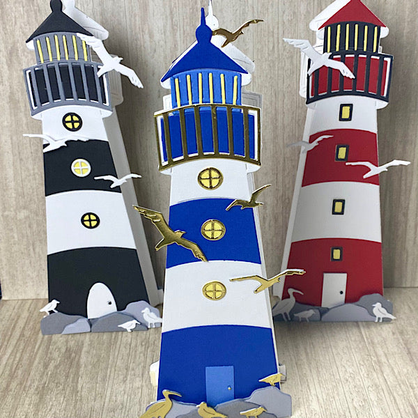 Slimline Lighthouse Pop Up Card Craft Metal Die Set – Scrappy Tails Crafts