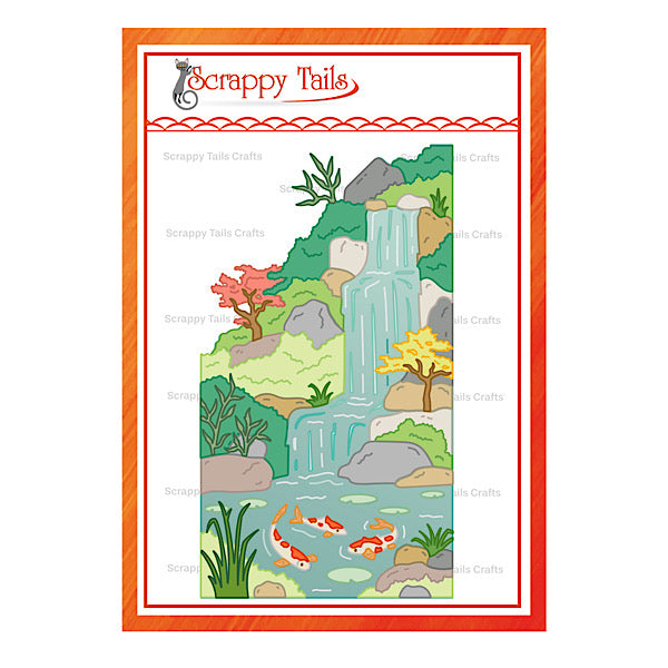 PREORDER Waterfall Koi Pond Trifold Metal Craft Die Shipping 5/28