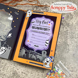 6x8 Cute Halloween Party Stamp and Coordinating Metal Craft Die Set