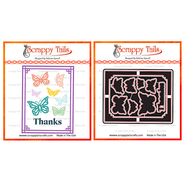 A2 Butterfly Frame Hot Foil Plate And Coordinating Metal Craft Die Bundle
