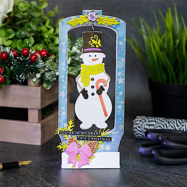 Slimline Snow Globe Pop Up Card Metal Craft Die with Interactive Spinn ...
