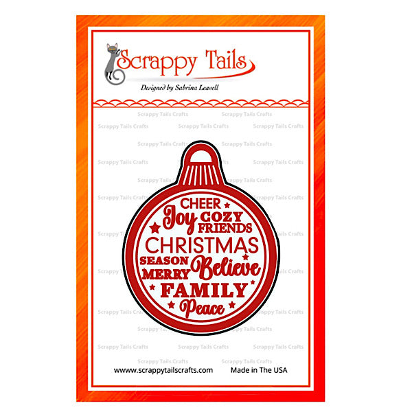 Hot Foil Christmas Word Collection Ornament