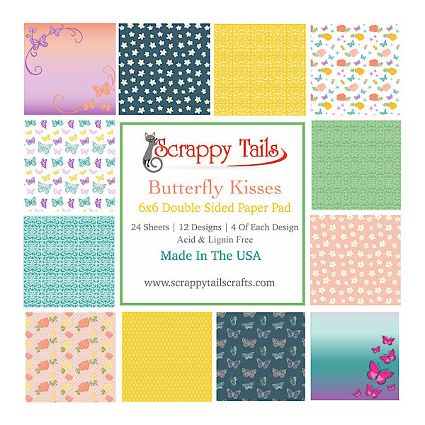 6x6 Butterfly Kisses Designer Pattern Paper Pad