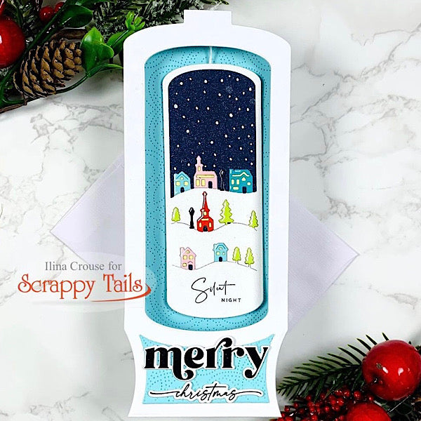 Slimline Snow Globe Pop Up Card Metal Craft Die with Interactive Spinn ...
