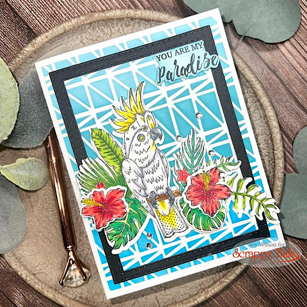 6x8 Tropical Bird Stamp and Coordinating Die Set