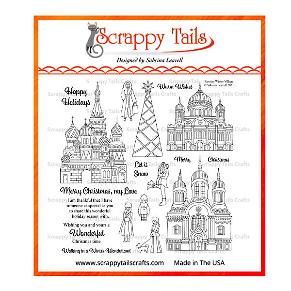 Russian Winter Village 6x6 Stamp Set – Scrappy Tails Crafts russian-winter-village-6x6-stamp-set-scrappy-tails-crafts