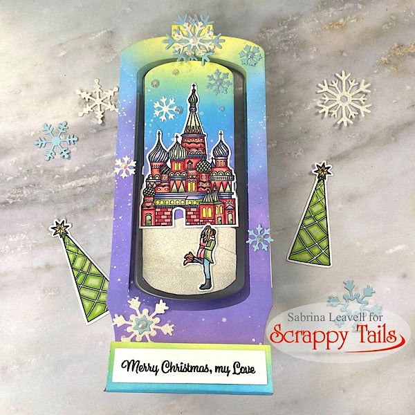 Slimline Snow Globe Pop Up Card Metal Craft Die with Interactive Spinn ...