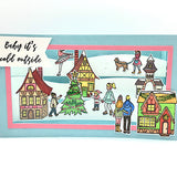 6x6 German Winter Village Stamp